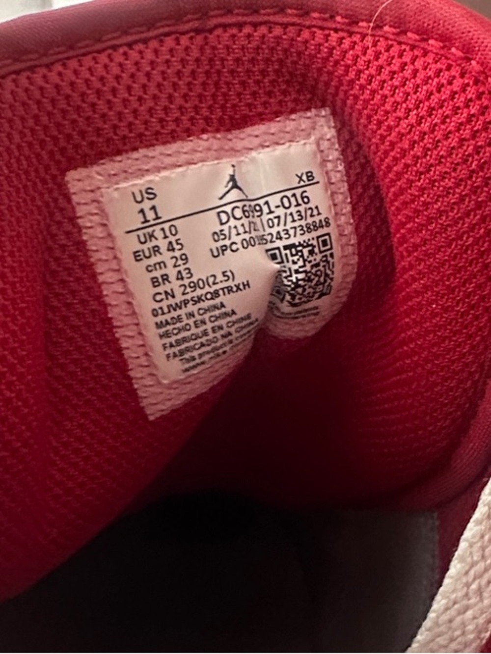 Jordan Low-Top Sneakers in White, Gray & Red Accents - Picture 4 of 4